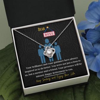 Retirement Gifts For Boss, Love Knot Necklace Retirement Wishes And Gift For Boss - Thegiftio UK