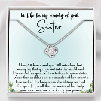 Sister Memorial Necklace, Bereavement Gift, In Heaven Memory Of Sister, Sympathy Gift - Thegiftio UK