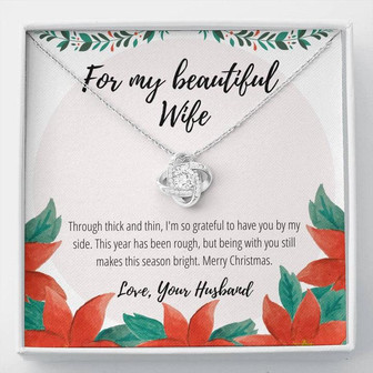 Thick And Thin - Poinsettia Love Knot Necklace - Thegiftio UK