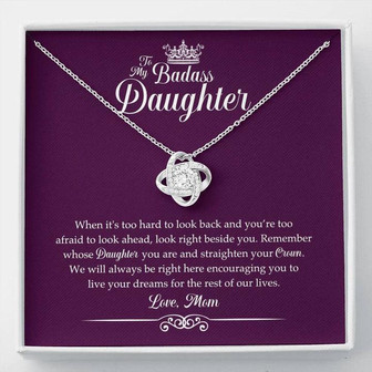 To My Badass Daughter - Love Knot Necklace - Thegiftio UK