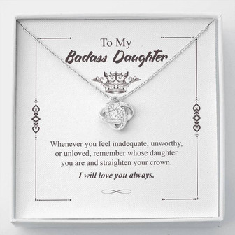 To My Badass Daughter - Love Knot Necklace - Thegiftio UK