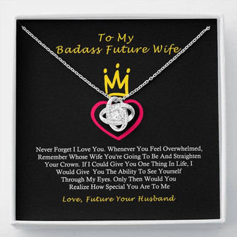 To My Badass Future Wife Love Knot Necklace - Thegiftio UK