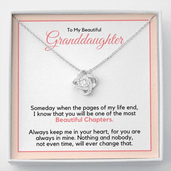 To My Beautiful Granddaughter - Love Knot Necklace  - Thegiftio UK