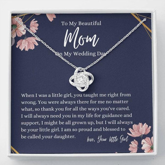 To My Beautiful Mom On My Wedding Day - Love Knot Necklace - Thegiftio UK