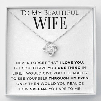To My Beautiful Wife - Silver Love Knot Necklace - Thegiftio UK