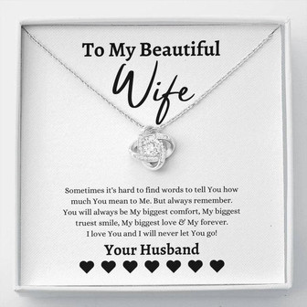 To My Beautiful Wife-Love Knot Necklace - Thegiftio UK