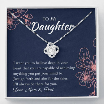 To My Daughter - Aim For The Skies - Love Knot Necklace - Thegiftio UK