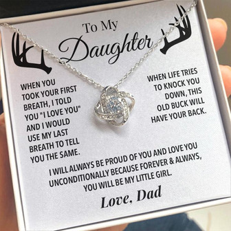 To My Daughter Love Knot Necklace - Thegiftio UK