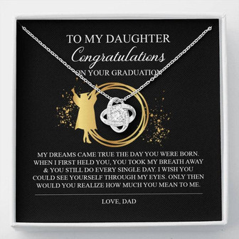 To My Daughter, My Dreams Came True Love Knot Necklace - Thegiftio UK