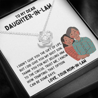 To My Dear Daughter-In-Law - Gift Of Life - Love Knot Necklace - Thegiftio