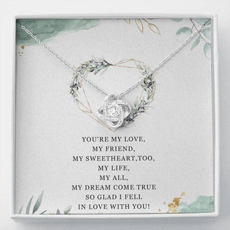 To My Girlfriend Love Knot Necklace Message Card - Thegiftio UK