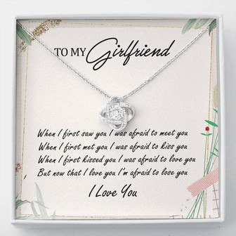 To My Girlfriend Love Knot Necklace Message Card - Thegiftio UK