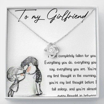 To My Girlfriend Love Knot Necklace Message Card - Thegiftio UK