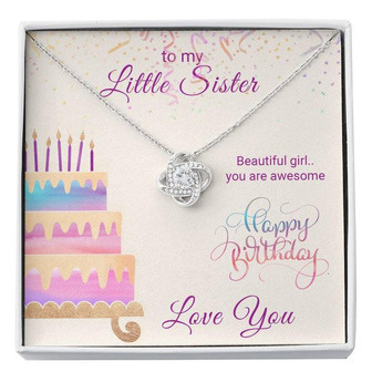 To My Little Sister Love Knot Necklace - Thegiftio UK