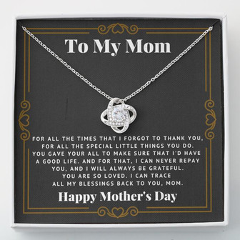 To My Mom - You Are So Loved - Love Knot Necklace - Thegiftio