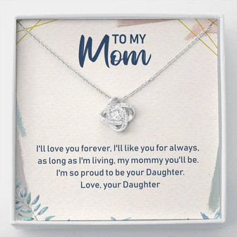 To My Mom Love Knot Necklace Message Card - Thegiftio UK