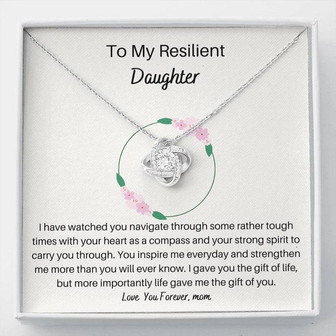 To My Resilient Daughter, Love Knot Necklace - Thegiftio UK