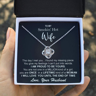To My Smokin' Hot Wife - Heart Melt Message | Love Knot Necklace❤️ - Thegiftio UK