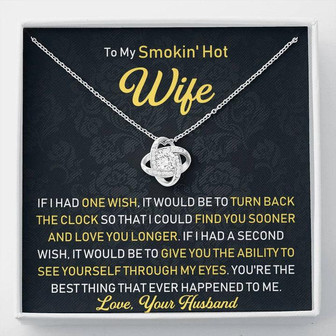 To My Smokin' Hot Wife Love Knot Necklace - Thegiftio UK