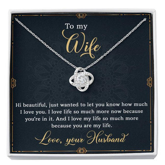 To My Wife, Gift From Husband, Love Knot Necklace - Thegiftio UK