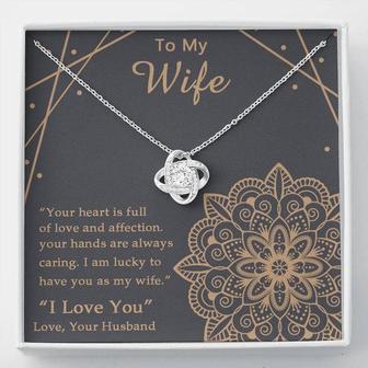 To My Wife Gift Love Knot Necklace, Birthday Present, Wife Jewelry, Gift For Wife From Husband, Mother's Day Annivesary Christmas Gift - Thegiftio UK