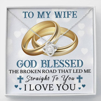 To My Wife Gift, Stunning Love Knot Necklace To Match Her Radiant Beauty - Thegiftio UK