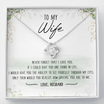 To My Wife Love Knot Necklace Message Card - Thegiftio UK