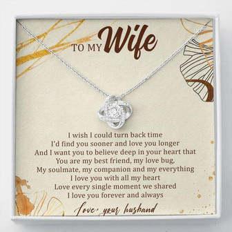 To My Wife Love Knot Necklace Message Card - Thegiftio UK
