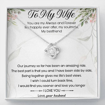 To My Wife Love Knot Necklace Message Card - Thegiftio UK