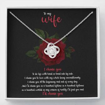 To My Wife Love Knot Necklace, Wife Gift From Husband, Anniversary Gift - Thegiftio UK