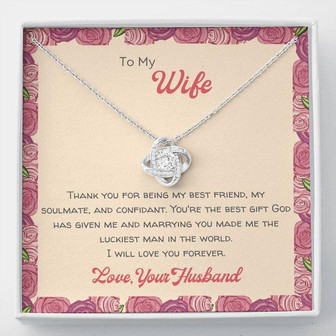To My Wife Love Knot Necklace - Thegiftio