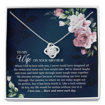 To My Wife On Your Birthday - Love Knot Necklace - Thegiftio UK