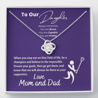 To Our Lacrosse Crazy Daughter - Love Knot Necklace - Thegiftio UK