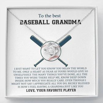 To The Best Baseball Grandma - Mother's Day Gift - Love Knot Necklace - Thegiftio UK