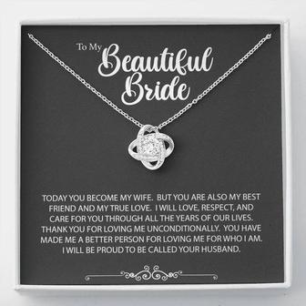 Today You Become My Wife Love Knot Necklace - Thegiftio UK