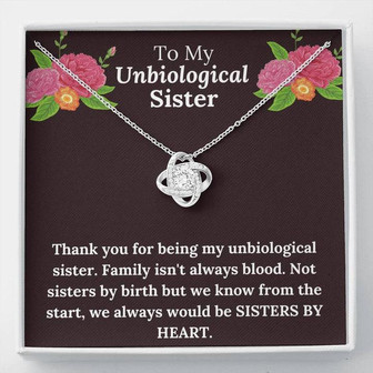 Unbiological Sister, Sisters By Heart, Love Knot Necklace - Thegiftio UK