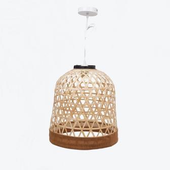 Natural bamboo pendant light chandelier modern hanging lamp home decor | Rusticozy UK