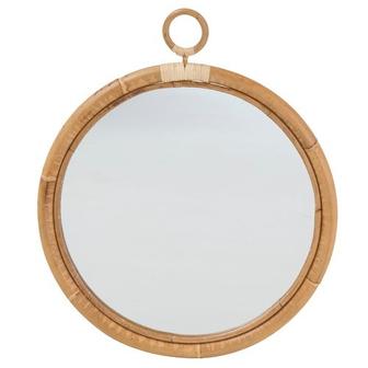 Round Rattan Frame Mirrors Wall Home Decor Minimalist Bathroom Mirrors For Homes Hotels | Rusticozy