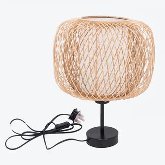 Natural handmade bamboo table lamp and lampshade for modern home decor | Rusticozy