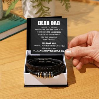 Dear Dad Leather Bracelet You Will Always The Best Father’s Day Gift | Mazezy
