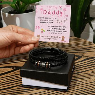 New Dad Bracelet Fathers day Gift From Wife With Funny Message Card | Mazezy
