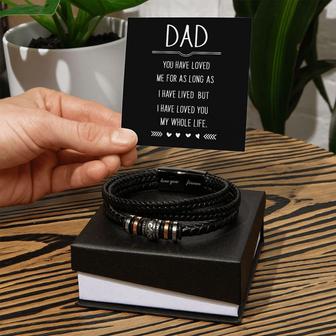 Leather Bracelet For Dad Men's Love You Forever Father's Day Gift | Mazezy