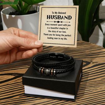 To My Beloved Husband Leather Bracelet Gift From Wife | Mazezy