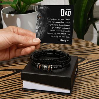 To My Dad Leather Bracelet Birthday Gifts For Men Stepdad Godfather | Mazezy