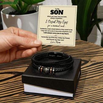 To My Son Gift Love You Forever Leather Bracelet Birthday Gift From Mom | Mazezy