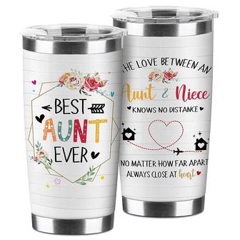 Aunt Gifts, Auntie Aunt Mother Day Gifts 20 oz Tumbler, Mothers Day Gifts for Aunt From Niece, Gifts for Best Aunt Ever Tumbler 20oz, Love No Distance | Mazezy