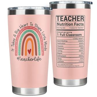 Teacher Gifts for Women, Cool For Teachers Appreciation Birthday Funny Gift Ideas, 20 oz Tumbler, Big Heart To Shape Little Minds Teacher Life Funny  | Mazezy