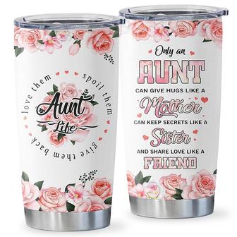 Aunt Gifts Tumbler, Auntie Gifts From Niece Best Aunt Ever Gifts, Birthday Gifts For Aunt Mother Sister Friend Tumbler 20oz Stainless Steel Travel Cup | Mazezy