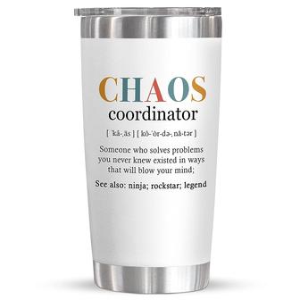 Coworker Gifts For Women, Chaos Coordinator Funny Definition Gifts for Boss Assistant Teacher, Funny Appreciation Gift Tumbler 20oz Travel Cup | Mazezy