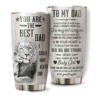 Cool Dad Gifts From Daughter, To My Dad 20 Oz Stainless Steel Coffee Tumbler, Thanksgiving Tumbler 20oz To Best Dad, Father's Day Gift Idea | Mazezy